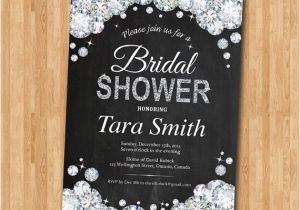 Bling Bridal Shower Invitations Bridal Shower Invitation Bling Glam Glitter Diamond and
