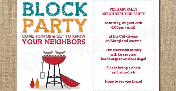 Block Party Invitation Template Neighborhood Block Party Cookout Invitation Grilling Out