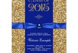 Blue and Gold Graduation Invitations Blue and Gold Glitter Graduation Announcements Zazzle