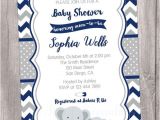 Blue and Gray Elephant Baby Shower Invitations Elephants Baby Shower Invitation Navy Blue and Grey Navy