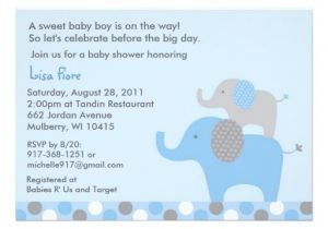 Blue and Gray Elephant Baby Shower Invitations Mod Blue Grey Elephant Baby Shower Invitations