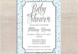 Blue and Silver Baby Shower Invitations Blue and Silver Baby Shower Invitation Silver Glitter