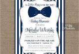 Blue and Silver Baby Shower Invitations Bow Tie Baby Shower Invitations Printable Navy Blue