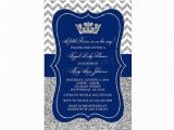 Blue and Silver Baby Shower Invitations Prince Baby Shower Invitation Royal Blue Silver Baby