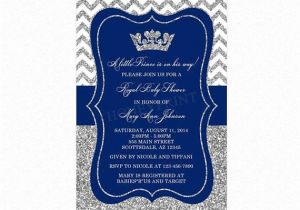 Blue and Silver Baby Shower Invitations Prince Baby Shower Invitation Royal Blue Silver Baby