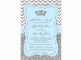 Blue and Silver Baby Shower Invitations Prince Baby Shower Invitation Sky Blue and Silver Baby