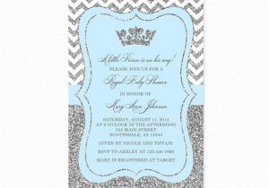 Blue and Silver Baby Shower Invitations Prince Baby Shower Invitation Sky Blue and Silver Baby