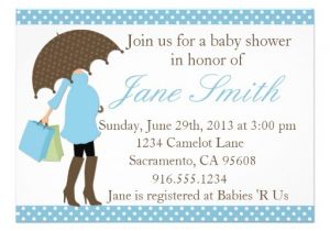 Blue and White Baby Shower Invitations Blue and White Polka Dot Baby Shower Invitation 5" X 7