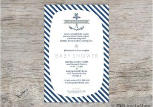 Blue and White Baby Shower Invitations Classic Blue and White Nautical Baby Shower Invitation