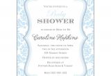 Blue and White Baby Shower Invitations Darling Damask Blue and Grey Baby Shower Invitations