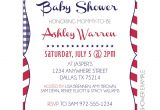 Blue and White Baby Shower Invitations Red White & Blue Invitation