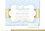 Blue and White Baby Shower Invitations Starlite Printables Invitations Stationery Blue and