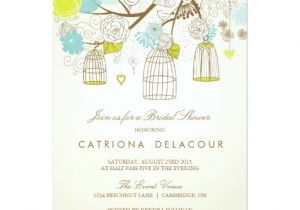Blue and Yellow Bridal Shower Invitations Blue and Yellow Birdcages Bridal Shower Invitation
