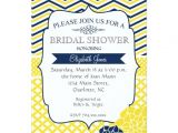 Blue and Yellow Bridal Shower Invitations Navy Blue and Yellow Bridal Shower Invitation