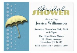 Blue and Yellow Bridal Shower Invitations Umbrella Blue & Yellow Bridal Shower Invitations