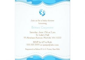 Blue Camo Baby Shower Invitations Baby Boy Blue Camo Shower Invitation with Feet