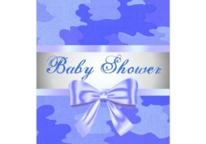 Blue Camo Baby Shower Invitations Blue Camouflage Blue Bow Baby Shower Invitation