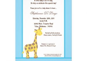 Blue Giraffe Baby Shower Invitations 5×7 Blue Giraffe Baby Shower Invitation
