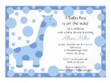 Blue Giraffe Baby Shower Invitations Cute Blue Giraffe Boy Baby Shower Invitation 5" X 7