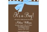 Blue Green Brown Baby Shower Invitations Blue Brown Bow Polka Dot Baby Shower Invitations