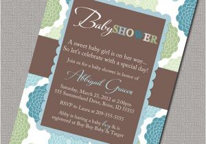 Blue Green Brown Baby Shower Invitations Green Blue and Brown Boy Baby Shower by Alittletreasure On