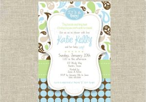 Blue Green Brown Baby Shower Invitations Mod Baby Boy Shower Invitation Paisley Brown Blue by