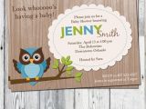 Blue Green Brown Baby Shower Invitations Owl Baby Shower Invitations Blue Green and Brown Wood