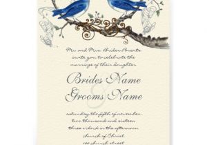 Bluebird Wedding Invitations Vintage Blue Birds Wedding Invitations 13 Cm X 18 Cm