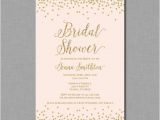 Blush Pink and Gold Bridal Shower Invitations Blush Gold Bridal Shower Invitation Pink Glitter Mia Br85