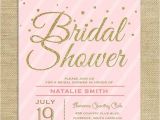 Blush Pink and Gold Bridal Shower Invitations Blush Pink Gold Glitter Bridal Shower Invitation