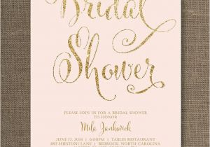 Blush Pink and Gold Bridal Shower Invitations Bridal Shower Invitations Bridal Shower Invitations Blush