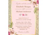 Blush Pink Wedding Invitation Template Gold Glitters Blush Pink Floral Wedding Invitation