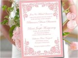 Blush Pink Wedding Invitation Template Printable Wedding Invitation Template Blush Pink Invitation
