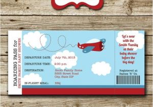 Boarding Pass Baby Shower Invitations Airplane Baby Shower Ticket Invitation