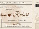 Boarding Pass Wedding Invitation Template Wedding Boarding Pass Invitation Ticket Design Template In