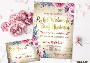 Boho Wedding Invitation Template Boho Chic Wedding Invitation Printable Bohemian Wedding