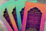 Bollywood theme Party Invitation Card Arabian Nights Bollywood theme Birthday Invitation Card