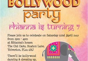 Bollywood theme Party Invitation Card Bollywood Children 39 S Party Invitation From 0 80 Each