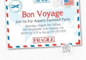 Bon Voyage Party Invitation Template Items Similar to Travel Farewell Party Invitation Bon