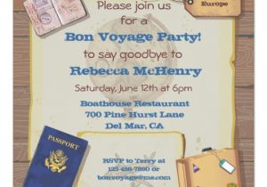 Bon Voyage Party Invitations Rustic Vintage Bon Voyage Party Invitation Zazzle Com
