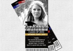 Bookmark Graduation Invitations Graduation Party Ticket Invitations or Announcement