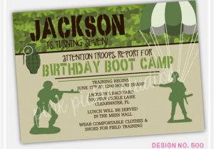 Boot Camp Party Invitations Boot Camp Boy Personalized Party Invitation