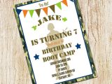 Boot Camp Party Invitations Boot Camp Party Invitation Army Birthday Invitation Digial