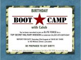 Boot Camp Party Invitations Boot Camp Party Invite Boy