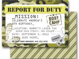 Boot Camp Party Invitations Camo Party Invitation Army Boot Camp Laser Tag Birthday