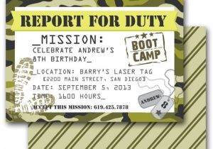Boot Camp Party Invitations Camo Party Invitation Army Boot Camp Laser Tag Birthday