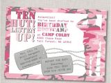 Boot Camp Party Invitations Pink Army Invitation Quot Birthday Bootcamp Quot Birthday Invite