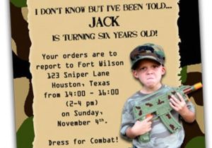 Boot Camp Party Invitations Printable Army Boot Camp Birthday Invitation with Photo by