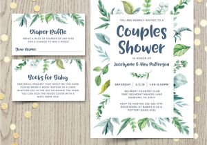 Botanical Baby Shower Invitations Couples Baby Shower Invitation Gender Neutral Spring