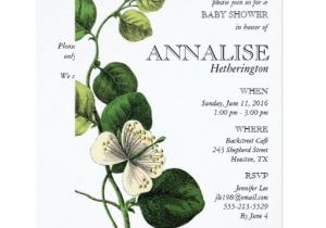 Botanical Baby Shower Invitations Vintage Botanical Chic Baby Shower Invitations